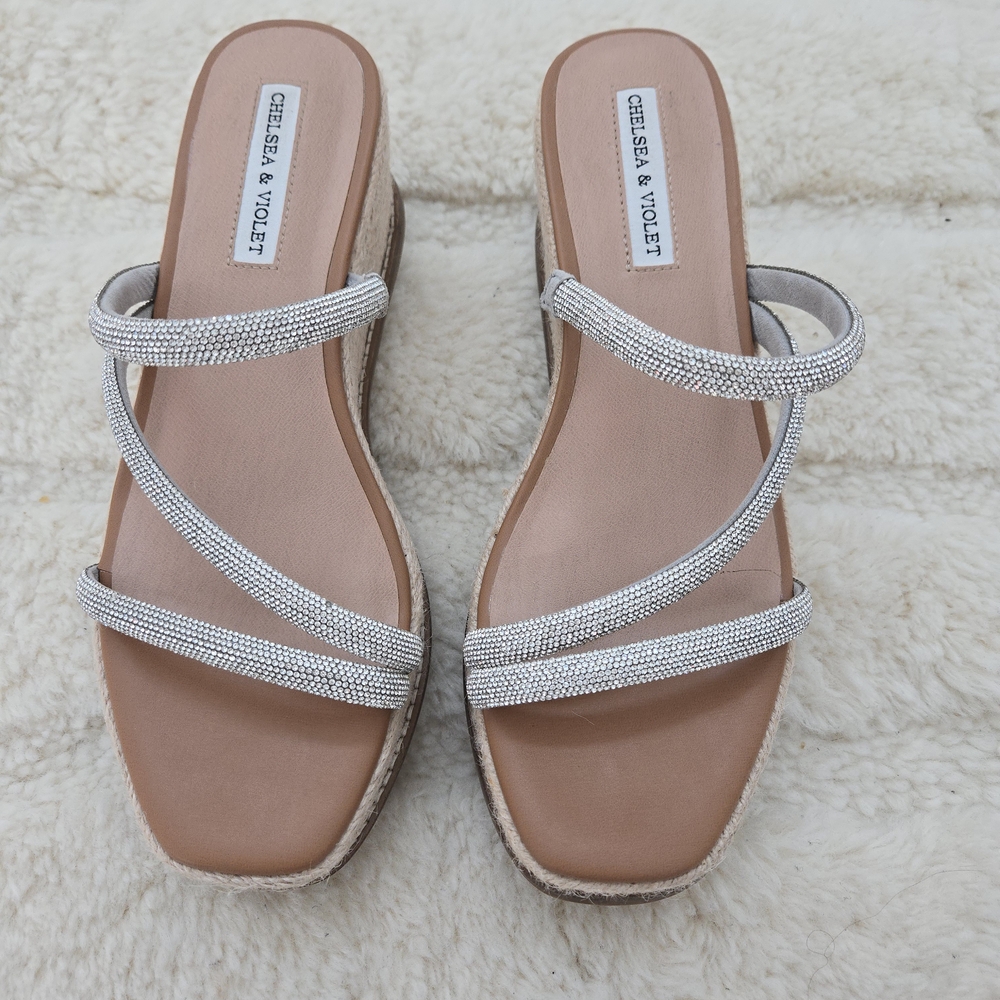 Chelsea & Violet Metallic Strappy Sandals